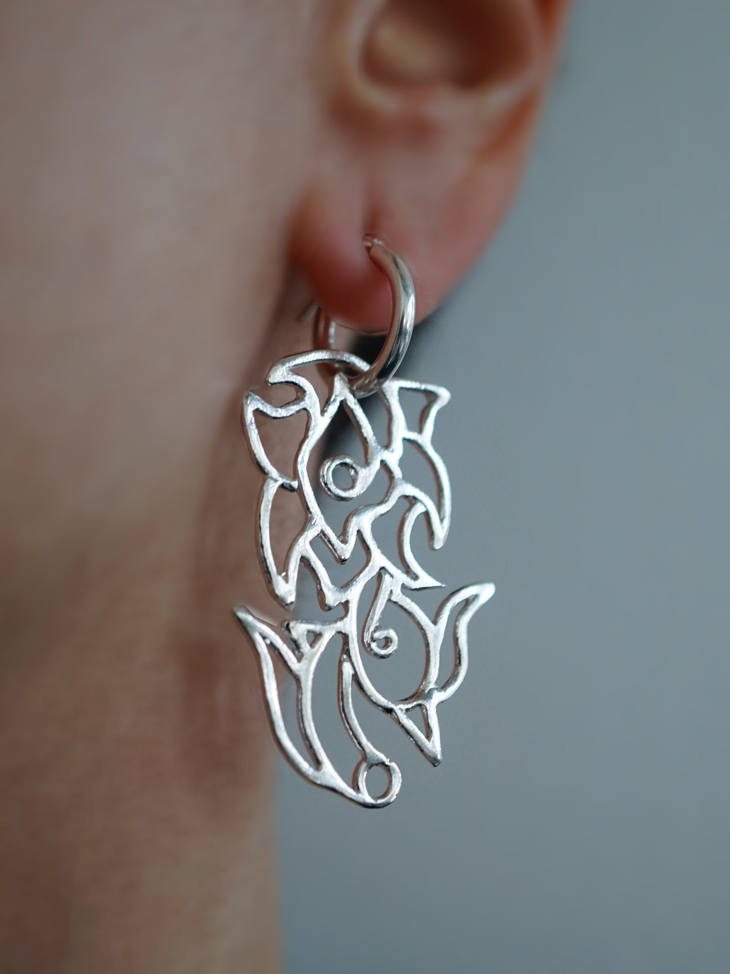 Boucle d'oreille ROSE en argent sterling - collaboration ZEPHYR