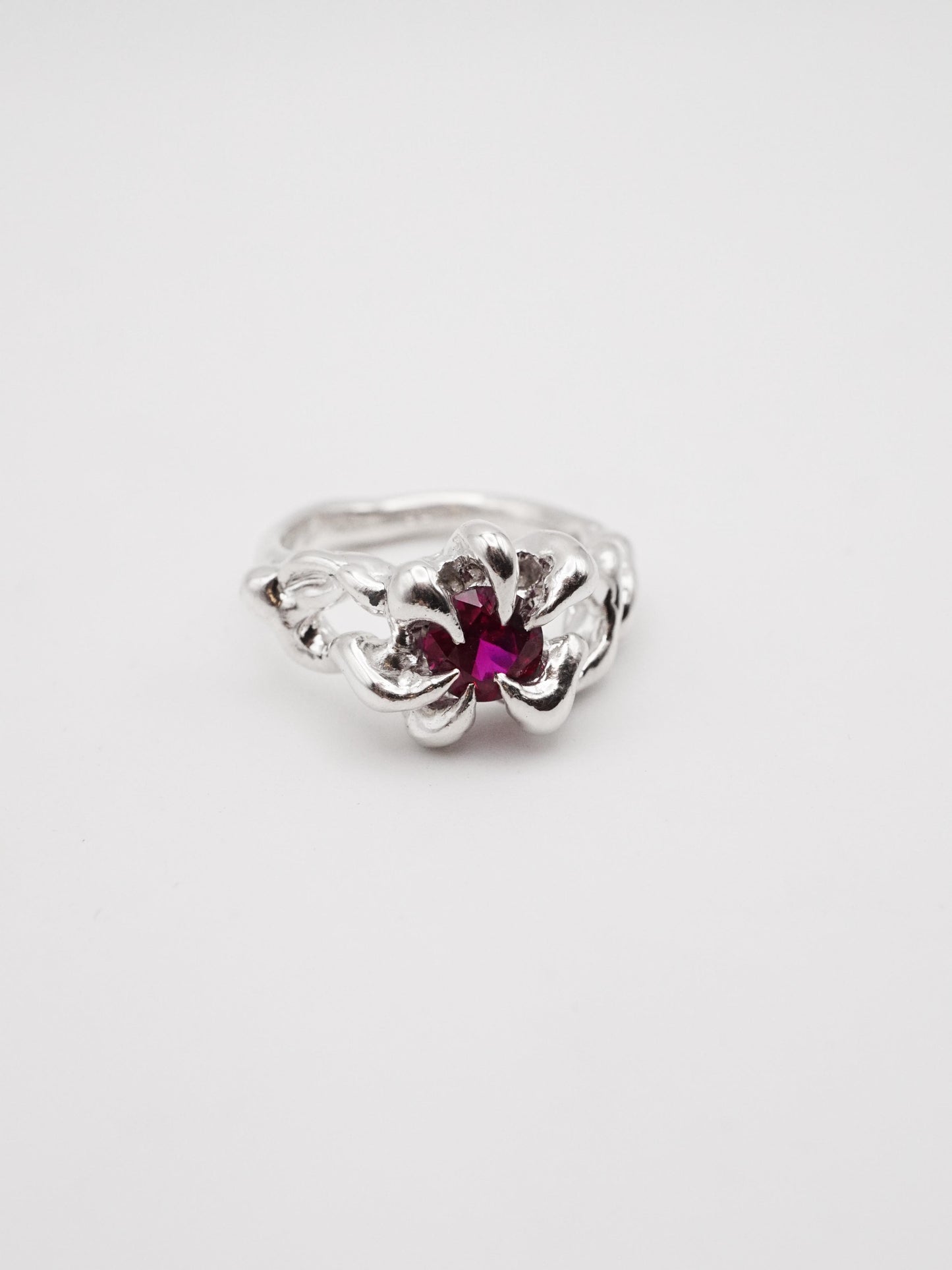 bague OOAK en argent sterling avec rubis