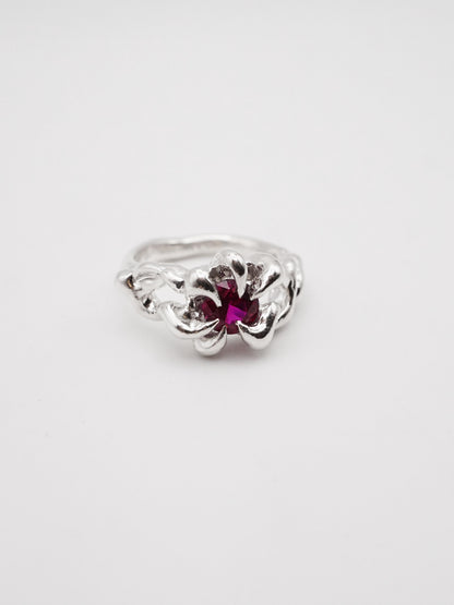 bague OOAK en argent sterling avec rubis