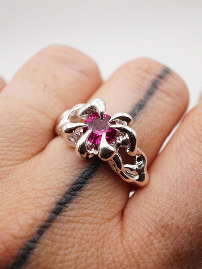 bague OOAK en argent sterling avec rubis