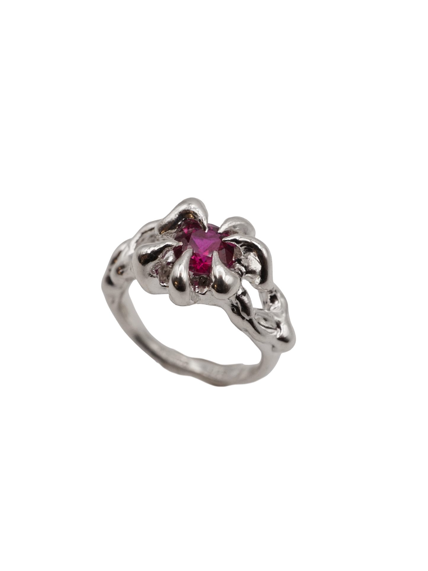 bague OOAK en argent sterling avec rubis