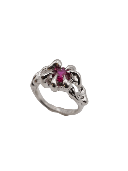 bague OOAK en argent sterling avec rubis