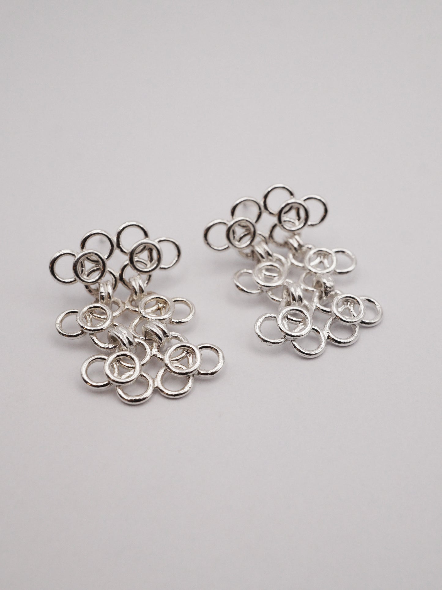 boucles d'oreilles TRAME I et TRAME II en argent sterling