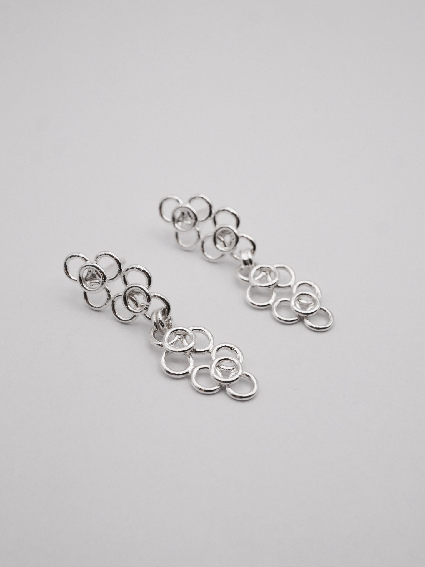 boucles d'oreilles TRAME I et TRAME II en argent sterling
