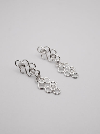 boucles d'oreilles TRAME I et TRAME II en argent sterling