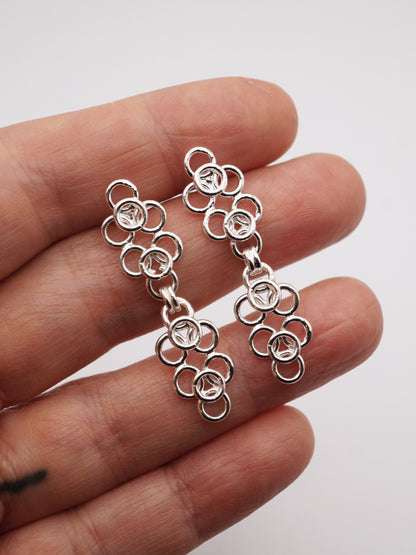 boucles d'oreilles TRAME I et TRAME II en argent sterling