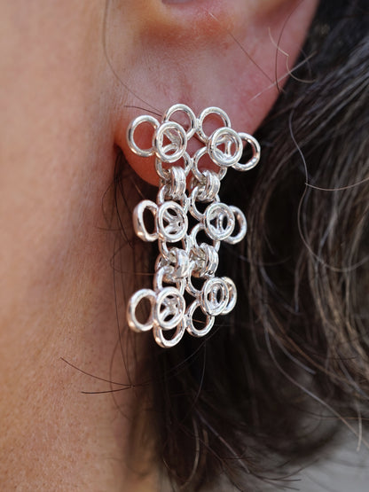 boucles d'oreilles TRAME I et TRAME II en argent sterling