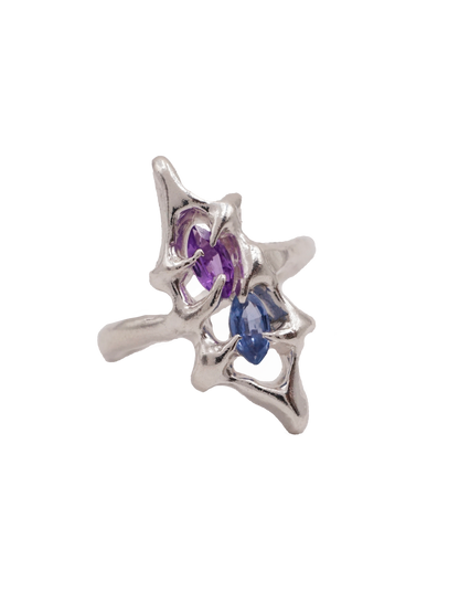 Bague SHIELD unique avec deux saphirs