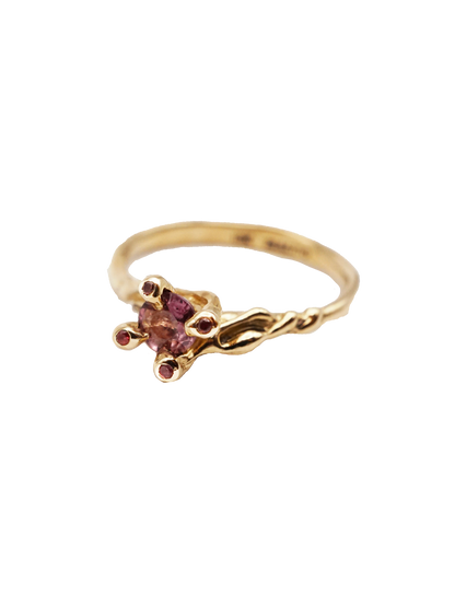 10kt yellow gold OUI ring with sapphires - ONE OF A KIND