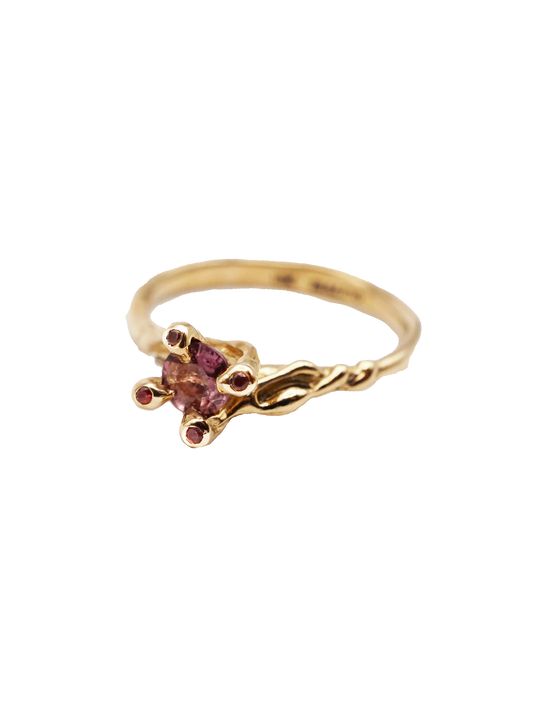 10kt yellow gold OUI ring with sapphires - ONE OF A KIND