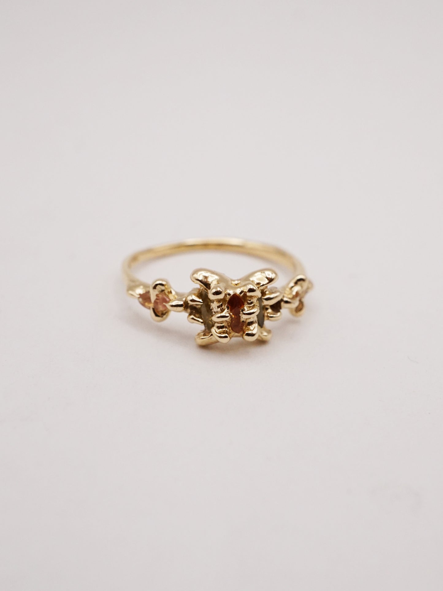10kt yellow gold VENUS ring with sapphires - ONE OF A KIND