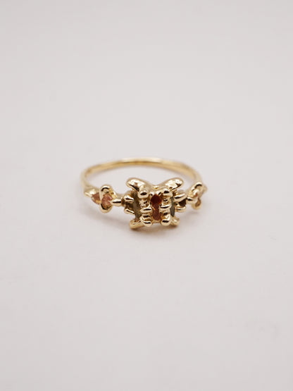 10kt yellow gold VENUS ring with sapphires - ONE OF A KIND