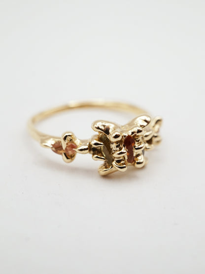 10kt yellow gold VENUS ring with sapphires - ONE OF A KIND
