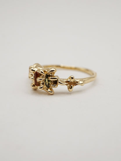 10kt yellow gold VENUS ring with sapphires - ONE OF A KIND