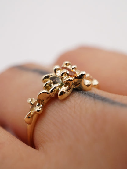 10kt yellow gold VENUS ring with sapphires - ONE OF A KIND