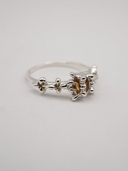 sterling silver VENUS ring with yellow sapphires - ONE OF A KIND