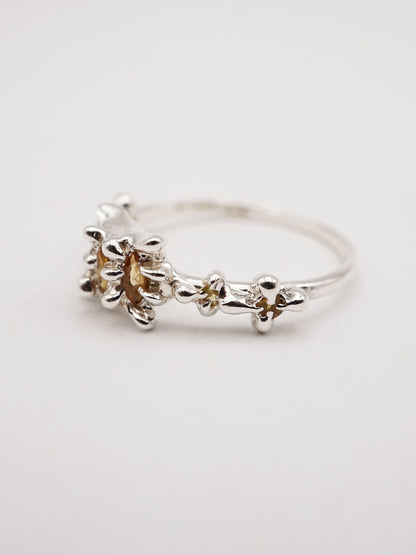 sterling silver VENUS ring with yellow sapphires - ONE OF A KIND