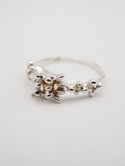 sterling silver VENUS ring with yellow sapphires - ONE OF A KIND