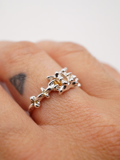 sterling silver VENUS ring with yellow sapphires - ONE OF A KIND