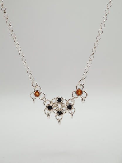 Collier TRI-CROQUÉE en argent sterling avec saphirs