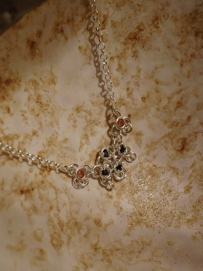 Collier TRI-CROQUÉE en argent sterling avec saphirs