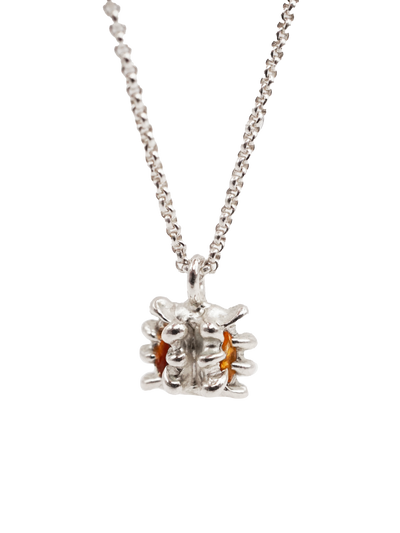 sterling silver DUO necklace with sapphires