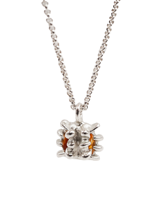 sterling silver DUO necklace with sapphires