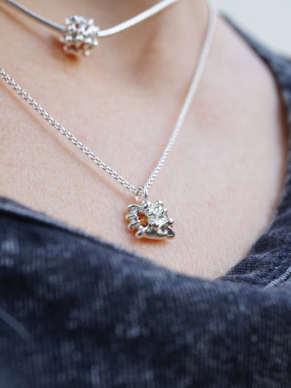 sterling silver DUO necklace with sapphires