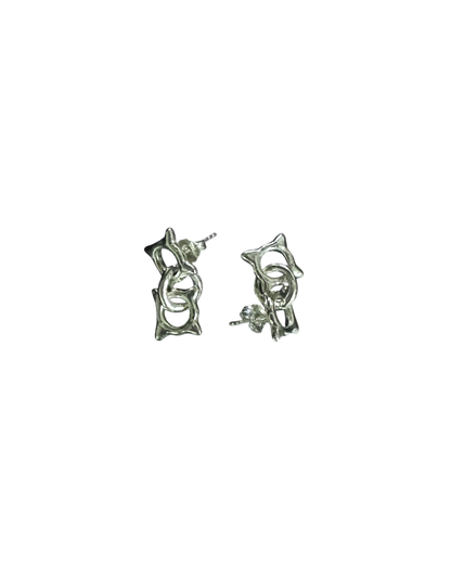 sterling silver CHAINLINK stud - ZEPHYR collab