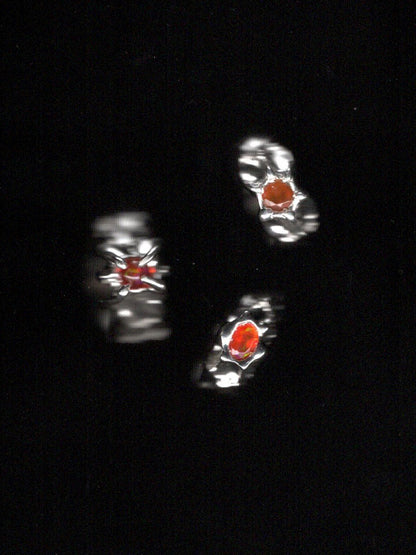 Bague unique en argent sterling avec opale de feu ovale