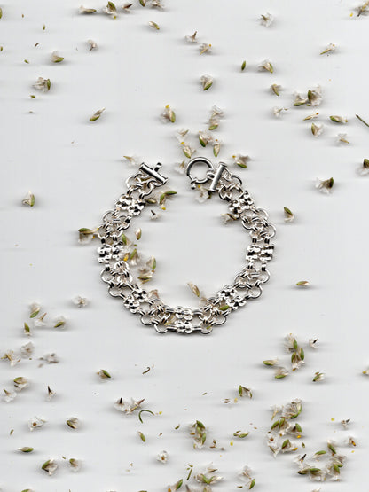 Bracelet ARMURE en argent sterling et saphirs bleu foncé