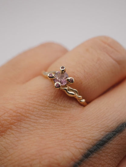 10kt yellow gold OUI ring with sapphires - ONE OF A KIND