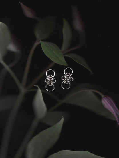 Boucles d'oreilles OOAK CHAINMAIL en argent sterling III