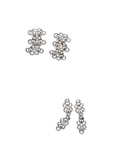 sterling silver TRAME I and TRAME II earrings