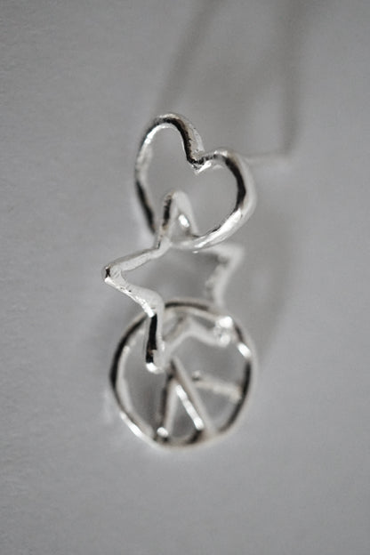 sterling silver PEACE & LOVE earrings